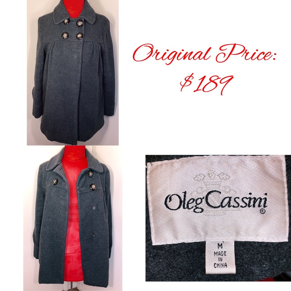 Vintage Oleg Cassini Wool Blend Peacoat